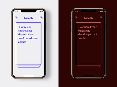 Convos – Dark Mode blue cards conversations product red simple ui ux