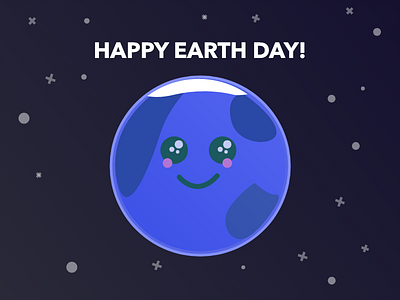 Happy Earth Day! blue day earth illustration planet stars