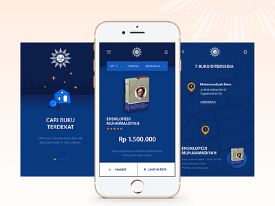 Nearby Store Concept App app blue book app bookstore clean minimal ui ux