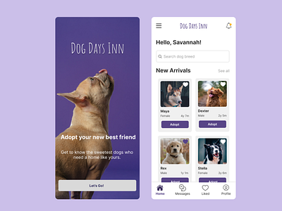 Dog Adoption App adoption design mobile app pet ui