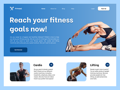 Workout Home Page design homepage ui workout