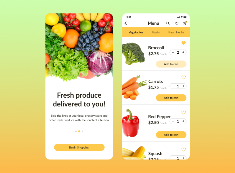 Produce Delivery App by Alexis Rojas on Dribbble