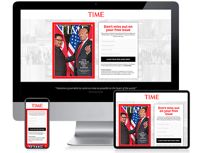 Time Magazine Europe - Lead Generation Web Design