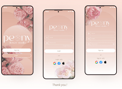 Flower Studio Login/ Sing Up Page UI Design app branding design graphic design illustration logo ui vector