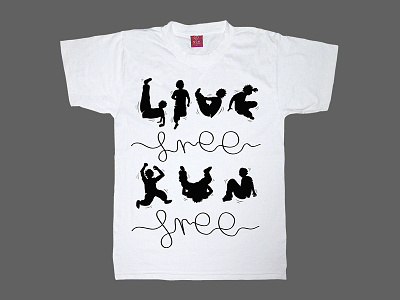 LIVE free RUN free motion parcours sport tshirt type typography