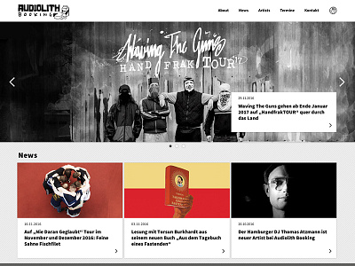 Audiolith Booking website booking interaction design music screen design ui webdesign website