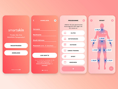 smartskin app ui app concept interactive interface mobile smart clothes startup ui wearables
