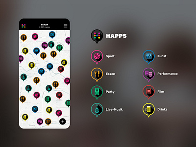 happs app icons, logo & app screen