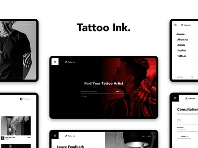 tattoo ink. design minimal tattoo ui ux web website