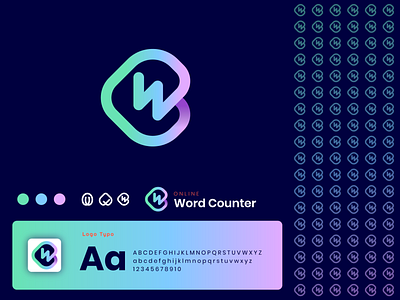 Online Word Counter Tool Website Logo Design