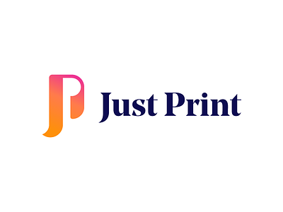 Just Print Logo branding clean creative creative design flat gradient j logo logo p logo paper logo print logo