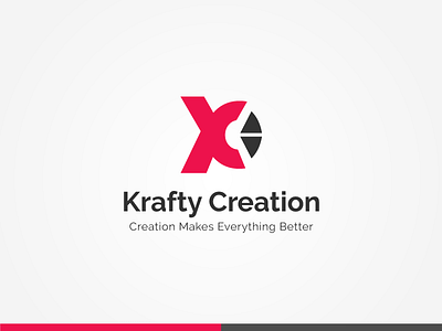 Krafty Creation Logo branding clean creative craft creative design hand hand made k logo kc logo