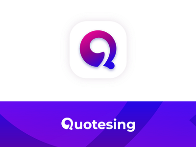 Quotesing Logo branding concept creative design gradient logo mark q logo queries quotation quotes quotes logo text design