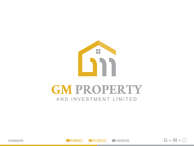 GM Property Logo agency logo branding clean creative creative design flat g logo grey home logo house logo logo m logo orange property logo real estate real estate agency real estate logo
