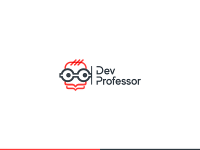 Dev Professor Logo branding clean creative code logo creative design digital logo education logo flat logo professor logo tutorial logo