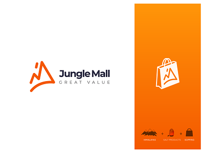 Jungle Mall Logo branding clean creative creative design flat jungle jungle logo lamp logo line logo logo mall logo mountain logo salt logo shopping logo vector