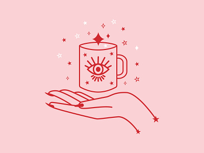 Fada Urbana - Branding, illustration brand branding design fairy graphic design hand illustration logo logotype magic mug pink red shine stars tarot vector