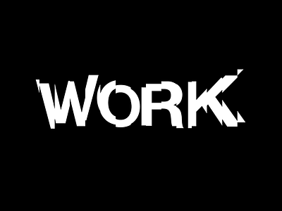 WORK black white typography vector