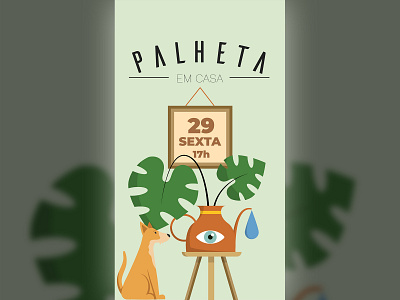 Palheta em Casa dog eye illustration illustrator plants vector