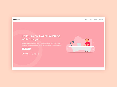 Ryan Shirley Award Winning Web Designer award winning design hero banner personal personal project web design