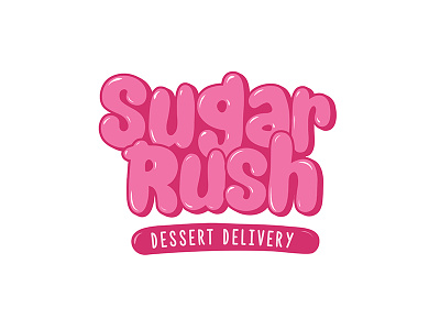 Dessert Delivery Logo branding delivery dessert identity logo pink sugar