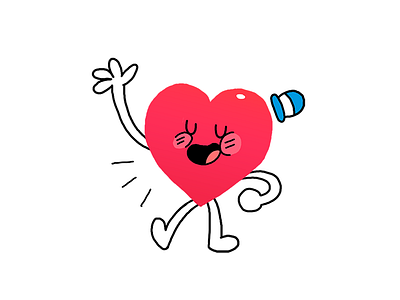 Mr. Feels character heart imessage ios stickers