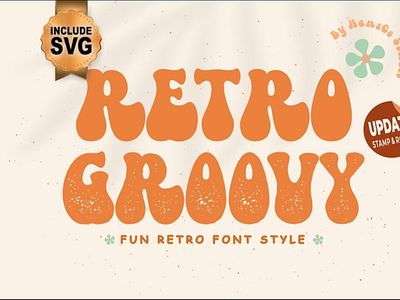 Retro Groovy Fonts | SVG, DXF, OTF, ttf | fonts procreate by Hans Co ...