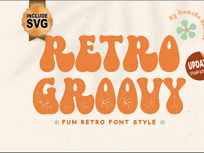 Retro Groovy Fonts | SVG, DXF, OTF, ttf | fonts procreate app branding design graphic design illustration logo typography ui ux vector