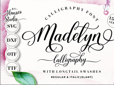 Madelyn Calligraphy Font, Cursive Font | SVG, DXF, OTF, ttf app branding design graphic design illustration logo typography ui ux vector