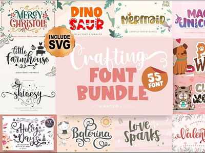 Crafty Fonts Bundle | SVG, DXF, OTF, ttf