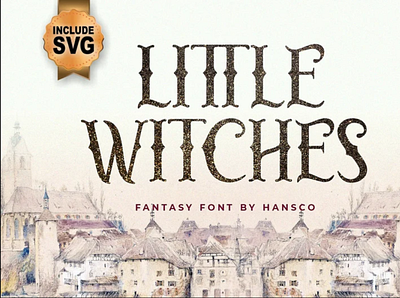 Little Witches | SVG, OTF, DXF, fonts cricut | fonts fantasy app branding design graphic design illustration logo typography ui ux vector