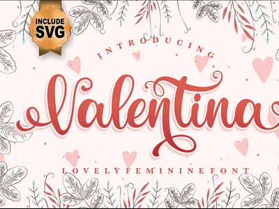 Valentina Font, Love Fonts, Swirl Font, Cursive Curly Font