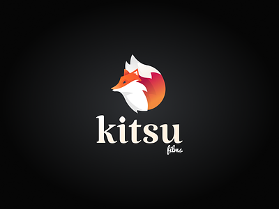 Kitsu Films logo branding fox logo logotype typography