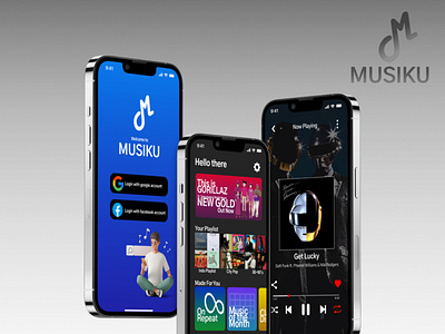 MUSIKU 3d animation branding graphic design logo mobile apps music ui ui design ui inspiration ui mobile