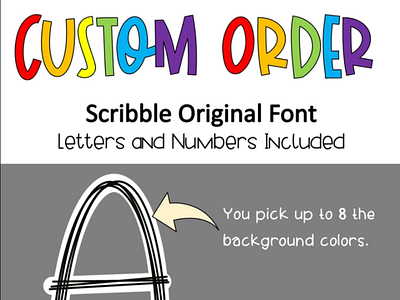 Custom Order Scribble Doodle Letters Alphabet PNG Bundle