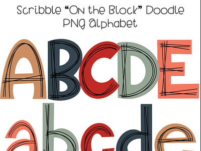 Block Letters Scribble Fall Boho Doodle Alphabet PNG app branding design graphic design illustration logo typography ui ux vector