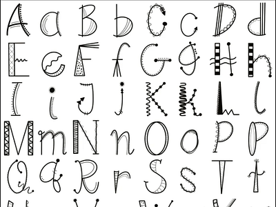 Doodle Alphabet Font 2 Clipart - PNG & TTF Format app branding design graphic design illustration logo typography ui ux vector