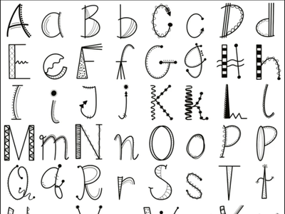 Doodle Alphabet Font 2 Clipart - PNG & TTF Format by Patrick Olson on ...