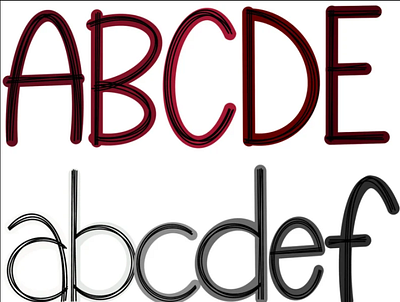Maroon and Gray Scribble Doodle Alphabet PNG app branding design graphic design illustration logo typography ui ux vector