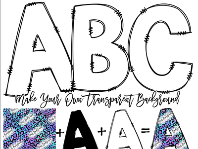 Transparent Doodle Letters with Solid Fill & Outline app branding design graphic design illustration logo typography ui ux vector