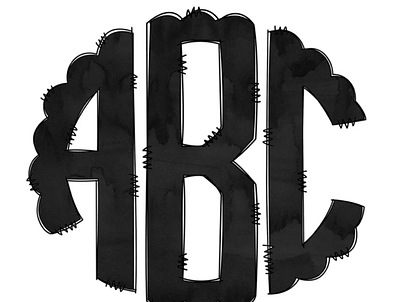 Black Monogram, Watercolor Sublimation Letters app branding design graphic design illustration logo typography ui ux vector