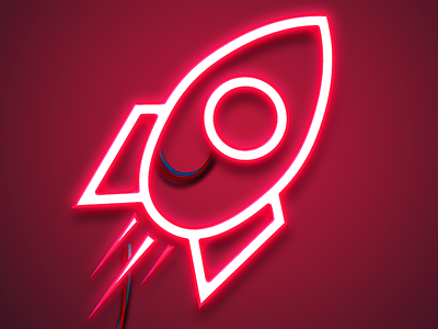 Neon Broadkast design logo logodesign neon rocket ship space