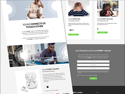 Belkin Landing Page landing page web design webflow website xd