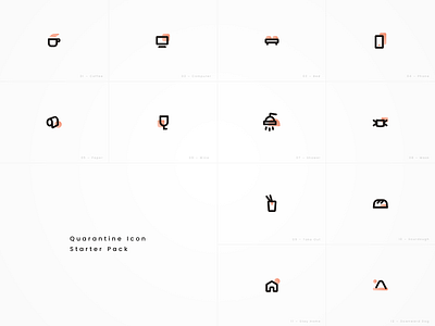 Quarantine Icon Starter Pack app art direction branding design icon icon pack illustration iphone logo minimal quarantine ui uiux