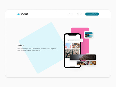 Scout - Collect app app design art direction branding design layout uiux ux web website