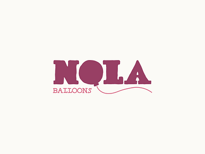 Nola Balloons Logo balloon branding design handmade handwriting logo typogaphy vintage