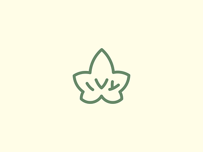 Ivy Logo clean design ivy leaf line modern nature outline plant rounded