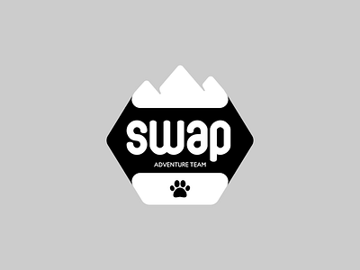 Swap Badge adventure badge branding design experimental flat hexagon illustration logo modern mountain paw trail running travel