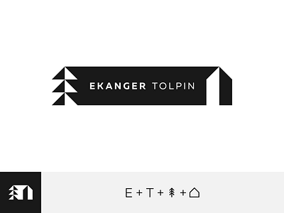 Ekanger Tolpin Logo architecture branding clean design geometric house icon illustration logo modern pine simple typogaphy