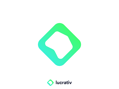 Lucrativ Logo abstract arrow branding identity brand gradient green blue icon mark monogram logo logotype marketing modern clean simple negative space platform company tech sale grow business web relationship management